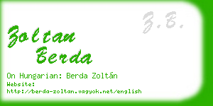 zoltan berda business card